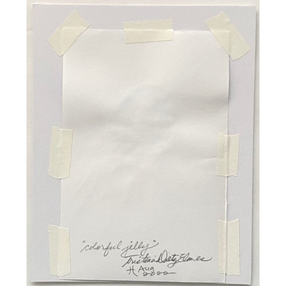 Colorful Jelly - Original Wall Art Watercolor Painting Matted Frame Ready 8”x10” - Picture 6 of 6